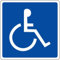 GLOBAL CARTELLO SEGNALETICO QUADRATO - Disabili sfondo blu - segnale Adesivo, Pannello in Forex, Pannello In Alluminio (Adesivo, 30 cm Lato)
