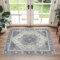 GENIMO Teppich Boho Fußmatte 60x90cm Waschbar Schlafzimmer Teppich No-Slip Teppiche für Eingang Bad, Blau