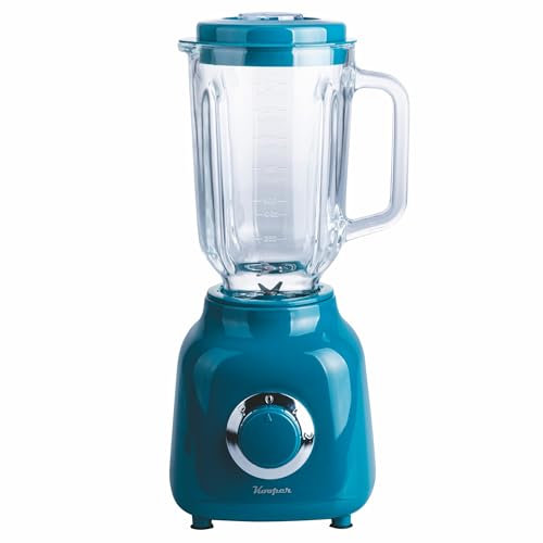 Frullatore elettrico ottanio, brocca graduata in vetro 1,5 L, lame in acciaio inox, 2 velocità 500 W, Kooper