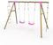Plum Play Kids Outdoor Wooden Round Pole Garden Swing Set with Ground Anchors Included - Safe Sturdy A Frame - Suitable for up to 50kg per accessory - Up to 5 year Warranty (Quad Pink Gibbon)
