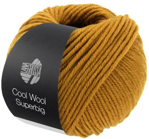 LANA GROSSA Meilenweit Superbig | Pure extrafeine Merinowolle, waschmaschinenfest und filzfrei | Handstrickgarn aus 100% Schurwolle (extrafine) | 50g Wolle zum Stricken% Häkeln | 80m Garn FB 22