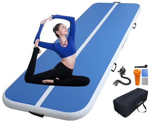 Bomsea Tumbling Matten-Turnmatte Airtrack Aufblasbare Turnmatte Gymnastikmatte Aufblasbar für Zuhause Air Matte Turnen (2M/3M/4M/5M/6M zur Auswahl) - Hochwertige Luftturnmatte für Fitness & Training