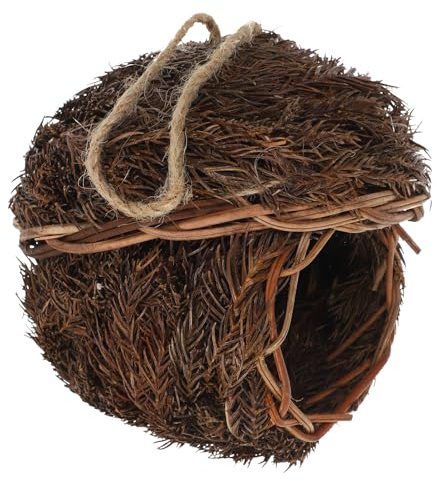 Toyvian Woven Hanging Bird Nest for Garden and Backyard Birds Made from Sturdy Pine Needle and Tree Branches Easy to Install and Reusable Random Color
