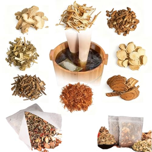 Ouliget Herbal Pedicure Foot Soak,Lymphatic Drainage Ginger Mugwort Foot Bath,Foot Soak Kit for Remove Toxins Relieve Fatigue Dispel Cold and Remove Dampness,15 Pack