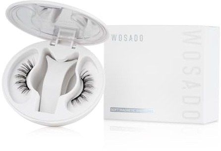 WOSADO [Nr.17 Ice Black] Offizieller Shop Weiche Magnetische Wimpern Set mit Applikator Wiederverwendbare Kleberfreie Wispy Magnetische Wimpern