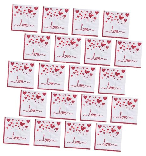 Beaupretty Love Bedruckte Papierservietten in Rot 20 Stück mit Starker Saugfähigkeit für Valentinstag Einweg Servietten mit Einzigartigem Design Hochzeitsfeiern und Persönliche Partys