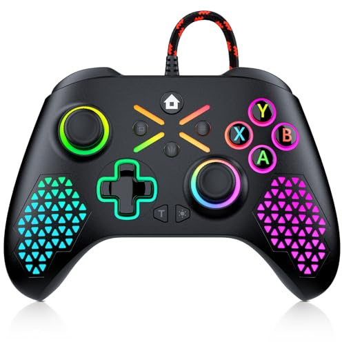 Lapezei RGB Wired Controller für Xbox Series S/X, Gamepad mit Xbox One, PC/Android/iOS, mit Back Buttons Marco, Turbo, Dual Vibration, 6-Axis Sensor, 3.5mm Audio Jack- Need to Upgrade