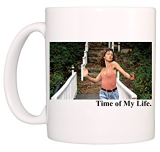 Cool and The Bag Keramik Tasse 'Time of my Life' Cartoon Film Tasse 9,5x8,2cm Weiß Wiederverwendbar Mikrowellengeeignet