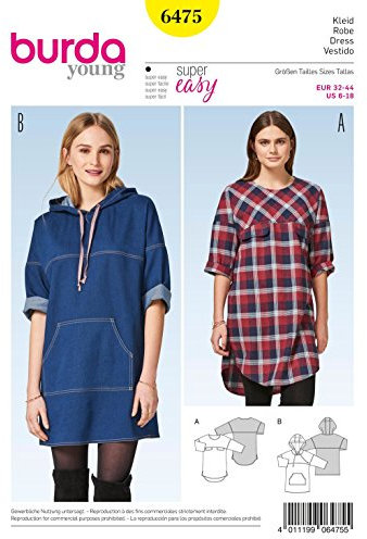Burda Style Sewing Pattern B6475 Misses' Hooded Dress