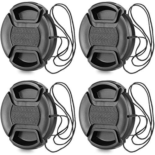 Chromlives Objektivdeckel Leine Lens Cap Keeper Halter verhindern Objektivdeckel verloren kompatibel mit DSLR SLR Kamera Canon/Nikon/Sony/Panasonic/Fujifilm Kamera und Mehr 4 Pack