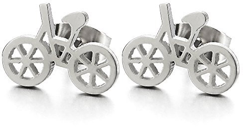 Paar Fahrrad Ohrstecker, Ohrringe für Damen Edelstahl Gestüt Ohrringe, Ohrschmuck