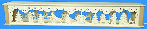 Rudolphs Schatzkiste Schwibbogenerhöhung mit Winterkindern und Beleuchtung BxHxT 72x10x10cm NEU Lichterbogen Fensterbogen Spitzbogen Erzgebirge Seiffen Weihnachten Licht Holz Dekoration Beleuchtung
