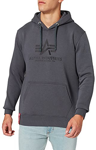 Alpha Industries Basic Hoody Kapuzensweat für Herren Greyblack/Black