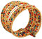 Touchstone Perles de verre de style exclusif finement entrelacées perles de métal battu taille libre créateur de bijoux de mode bracelet de manchette pour femme Multicolore