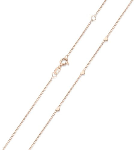 Materia Herz Kette Damen - 925 Silber Halskette Choker rosé vergoldet 42-45cm CO-35-Rose