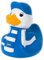 Hertha BSC Berlin Fanartikel - Badeente mit Schal - Ente Fan HBSCB - Lesezeichen 'I love Berlin' (1 Stück, blau-weiß, Kunststoff, ca. 8 x 10 cm)
