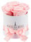 PARIS EN ROSE Rosenbox | mit 4 rosa Infinity Rosen Größe XL | konservierte ewige Rose | runde weiße Box mit Schleife | 3 Jahre haltbar