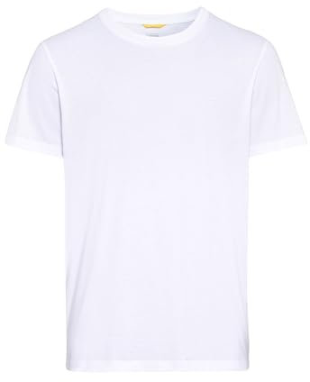 camel active Herren Basic Kurzarm T-Shirt mit Rundhalsausschnitt Weiß, menswear-6XL