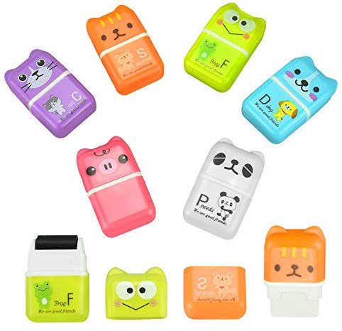6 Stücke Radiergummi Kinder Radiergummi Nette Radiergummi Cartoon Tier Radiergummi Rechteck Radiergummi Weiche Radiergummi Set Radierer für Schule, Heimgebrauch und Bürogebrauch