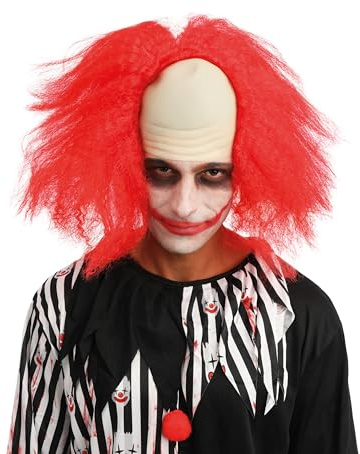 P'TIT CLOWN - 85130 - Perücke Clown ohne Haare - Rot - Kunsthaar - Perfekt für Halloween, Karneval, Kostümfeste und Motto-Veranstaltungen - Ohne Kleber
