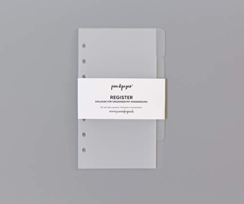 pen & pages® Register Trennblätter für Ringplaner - Personal - 6 Löcher - Divider, Personal A6 Organizer, 9,5 x 17,1 cm (transparent)