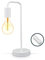 B.K.Licht - Nachttischlampe mit Kabelschalter, E27 Fassung, Vintage, Tischlampe, Lampe, Schreibtischlampe, Tischleuchte, Bürolampe, Leselampe, Leselicht, Retro, 13x38 cm, Weiß