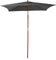 Pure Home & Garden Holz Sonnenschirm Pino 200 x 150 cm anthrazit, mit UV-Schutz 50 Plus, Knickfunktion und abnehmbarem Bezug