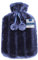 VIROSA Luxury Hot Water Bottle with Soft Faux Fur Cover & Pom Poms – 2 Litre Large Leakproof Rubber Bottle for Neck, Shoulder, Back Pain Relief & Hand and Feet Warmer (Royal Blue)