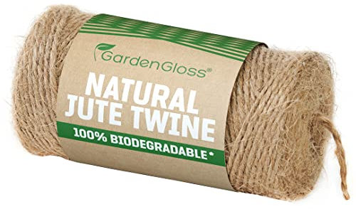 GardenGloss® Ficelle en Jute Naturelle – Ficelle à Deux Brins pour Le Jardin, Les Loisirs Créatifs, Le DIY et l'Emballage Cadeau (200 m de Long, 1 mm d'Épaisseur)