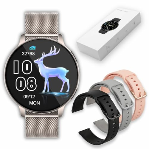 Revono Smartwatch Damen, Telefonfunktion - Round 1.39, Silber