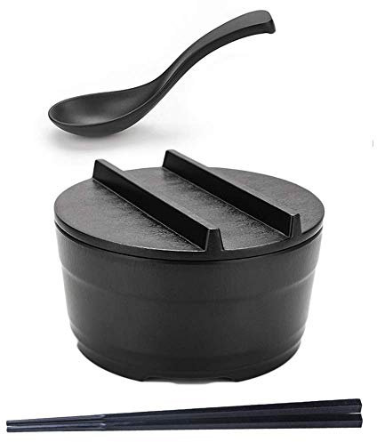 Bol À Soupe Ramen Traditionnel, Cuisine Japonaise A5 Bol Rétro Coréen en Mélamine, Portant des Baguettes avec Couvercle Et Cuillère, Ramen Instantané Ramen