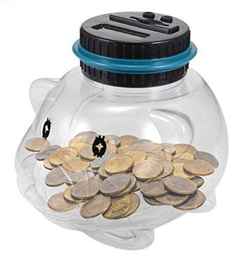 BSTCAR Spardose mit Zähler - Digitale Sparschwein mit Automatische LCD Anzeige Zähler Automatische Münzzählglas Spardose Geld Sparen Box Münze Spartopf Container Kinder