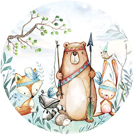 Little Deco Wandtattoo Kinderzimmer Wandbild Waldtiere Wandsticker für Kinder Wanddeko Spielzimmer Wandaufkleber Indianer Selbstklebende Tapete Schlafzimmer DL570