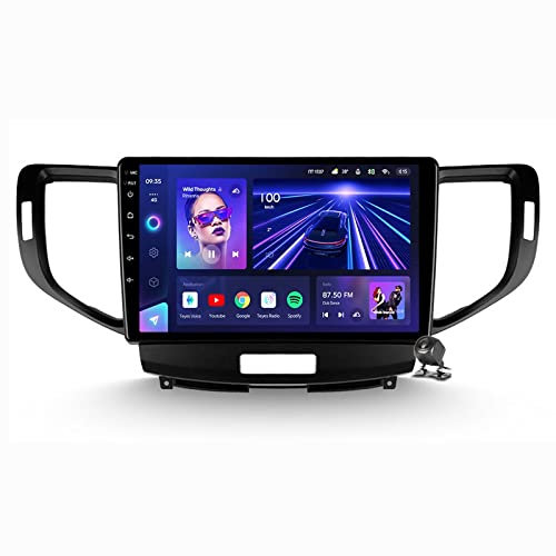 Buladala Android 10 2 DIN Radio de Coche para Honda Accord 8 2008-2012 con Pantalla QLED de 9'' GPS Carplay Auto Bluetooth DSP con Dinámica de conducción 3D RDS FM Radio Internet,Cc3: 6+128gb