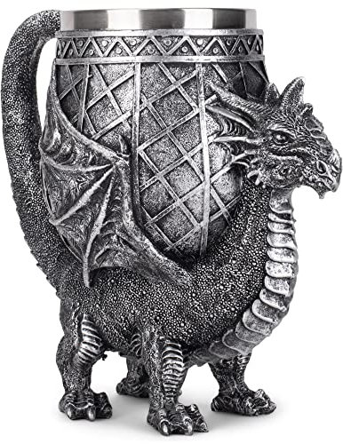 Cottage Garden Dragon Antik Silber 400 ml Edelstahl Einsatz Kelch Kelch Tasse