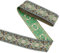 FINGERINSPIRE 7m 50mm Diamant Blume Metallic Jacquard Band Geometrisch Schwarz Grün Polyester Boho Jacquard Bänder Gobelin Fransen Trim Stickerei für DIY Kleidung Zubehör Verzierung Dekorationen