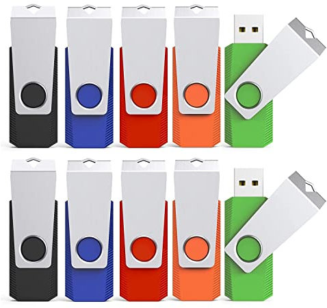 KEXIN USB Stick 32GB 10 Stück USB Sticks Speicherstick 32GB 10er Pack für PC, Auto, TV Bunt