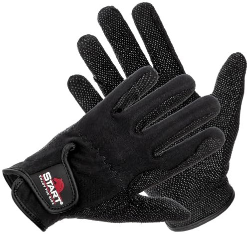 Start Sumba Reithandschuhe Damen Herren, Unisex Erwachsene, Handschuhe Sommer, Reithandschuhe Kinder Touchscreen Sommer Reithandschuh Atmungsaktiv und Bequem für Reitsport (Schwarz, S)