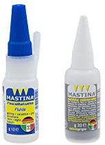 Mastina 12g + SABBIA GRIGIA 20g super colla cianoacrilica bicomponente ultrarapida stick per riparazioni professionle saldatura chimica per plastica legno metallo ceramica gomma pietra