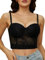 SLIMBELLE Damen Spitze Crop Top Trägertop Corsage Ärmellos Gothic Tanktop Punk Clubwear Crop Top Party Club Camisole (DE/NL/SE/PL, Alphanumerisch, XL, Regular, Regular, Schwarz 01)