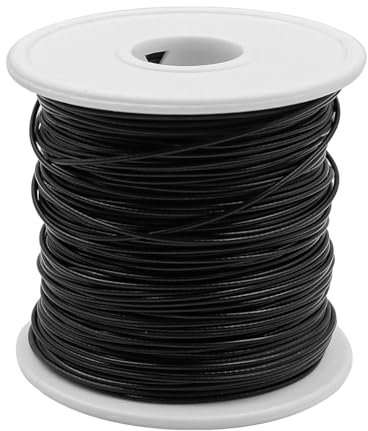ZONADAH 100m 304 Stainless Steel Black Vinyl Coated Wire Rope, 1mm,for Globe String Lights Hanging,Clotheslines,Outdoor Light Guide Wire Garden Party Setup Mounting