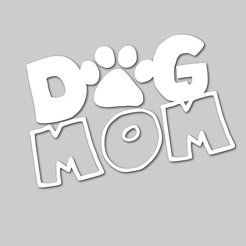 Auto Aufkleber | Dog Mom | Hunde Mama Haustier Dackel Hundezubehör Labrador Beagle Boxer Terrier Hundeliebe Hundegeschenk Rottweiler Yorkshire Bichon Frisé (weiß glanz)