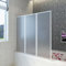 Homgoday Doccia da Bagno a Parete 117 x 120 cm 3 Pannelli Pieghevoli, Parete Doccia Fissa, Gruppo Doccia a Parete, Parete Doccia Scorrevole, Parete Doccia Walk-in per Bagno