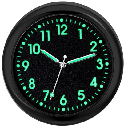 Moxeupon Orologio da cruscotto per Auto, Orologio analogico Luminoso | Orologi sostitutivi per autoveicoli al Quarzo, Orologio Adesivo per cruscotto Auto, Bici da Barca