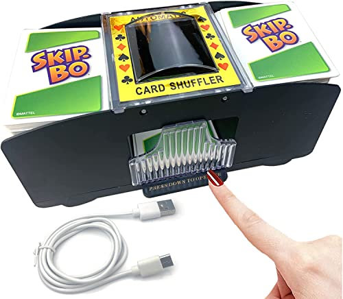 Dacefloy Automatische Kartenmischmaschine für 1-2 Decks - USB/Batteriebetriebenes Mischgerät für Spielkarten in Standardgröße, Heimspielzubehör