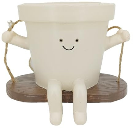 Liuyoyo Swing Planter Hamac Créatif Visage Souriant Plante Jardin Patio Paysage Arrangement Jardinière Succulente pour Plantes D'intérieur et D'extérieur Pots Succulents pour Collier de Perles(#2)