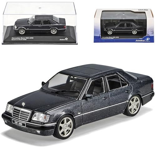 Generisch Mercedes-Benz E-Klasse E500 E60 AMG W124 Limousine Schwarz Grau Metallic 1984-1997 1/43 Solido Modell Auto