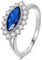 Yaresul Marquise Saphir Ring für Frauen 925 Sterling Silber Saphir Ring Marquise Halo Verlobungsringe für Frauen Prong Einstellung Cubic Zirconia,Größe 57(18.1)
