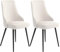 Esszimmerstühle Küche Esszimmer Stühle Küche Esszimmerstühle Set mit 2 wasserdichten PU-Leder-Seitenstühlen mit Metallbeinen, Küche, Lounge, Thekenstühle (Farbe: Blanc, Größe: schwarze Füße)