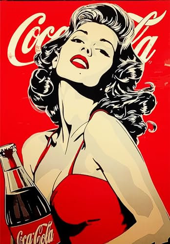 KUSTOM ART Vintage Serie Alte Werbung für berühmte Getränke Wandposter Kunstdruck auf beschichtetem Papier 40 x 30 cm Ohne Rahmen